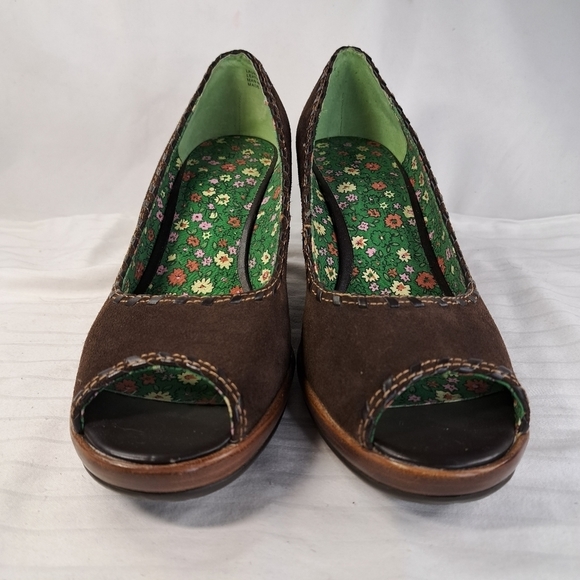 𝅺nwot Rampage Brown Peep Toe Wedges Women's Size 10 - Picture 6 of 9